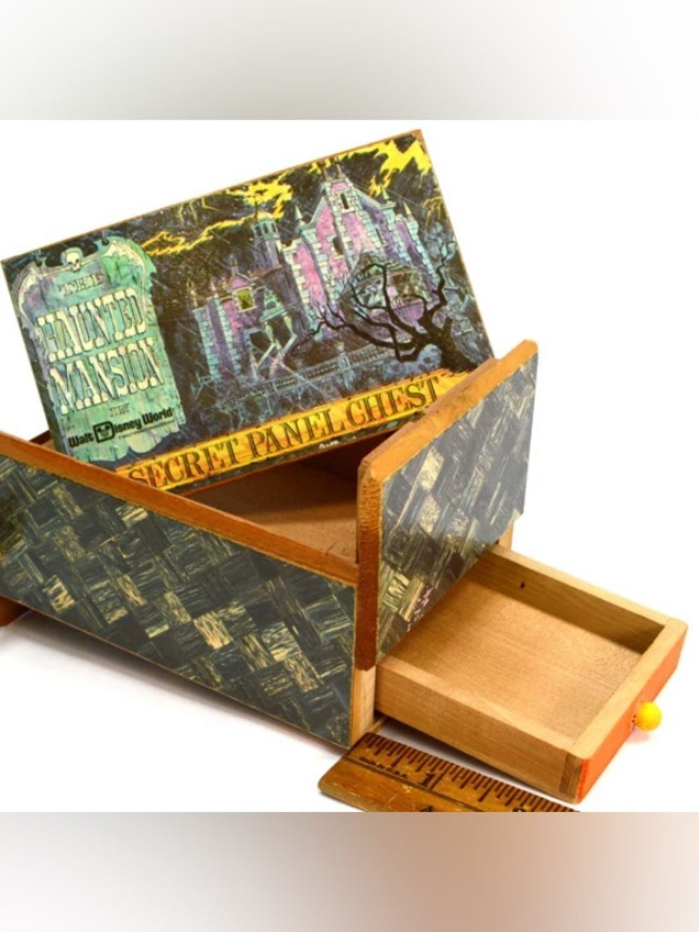 Vintage DISNEY WORLD "SECRET PANEL CHEST" Puzzle Box THE HAUNTED MANSION